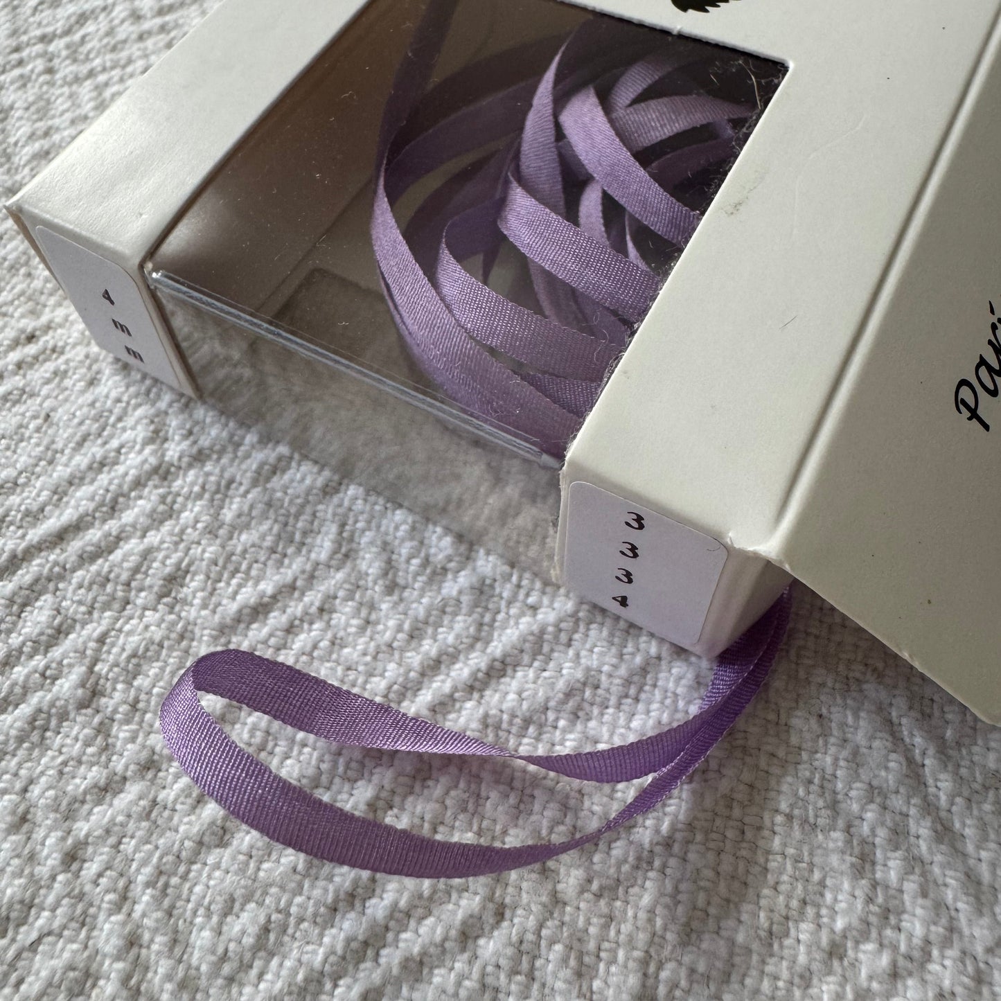 Cinta de seda 4mm Au ver à soie Lavanda Medio 3334