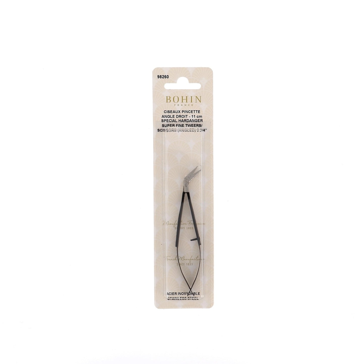 Tijeras/Pinza de bordado hoja acodada ultra fina Bohin