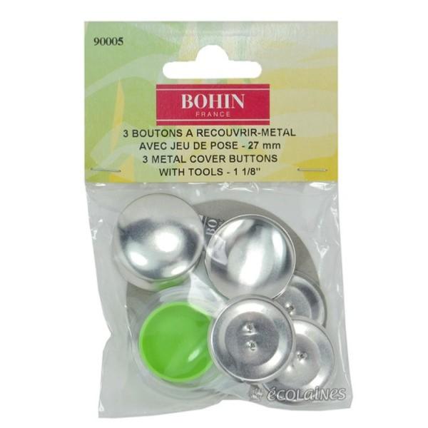 Botones de metal para recubrir 27 mm Bohin. 3 u.