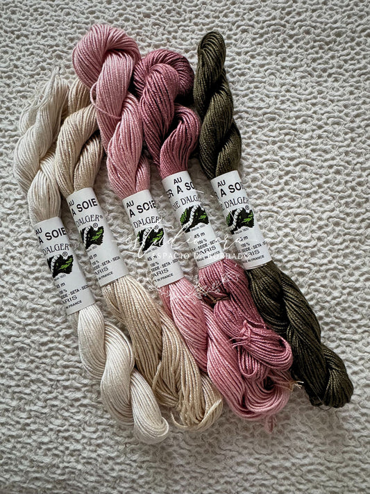 Hilo Soie d'Alger, madeja 45 m, selección "Bordado Floral Vintage"