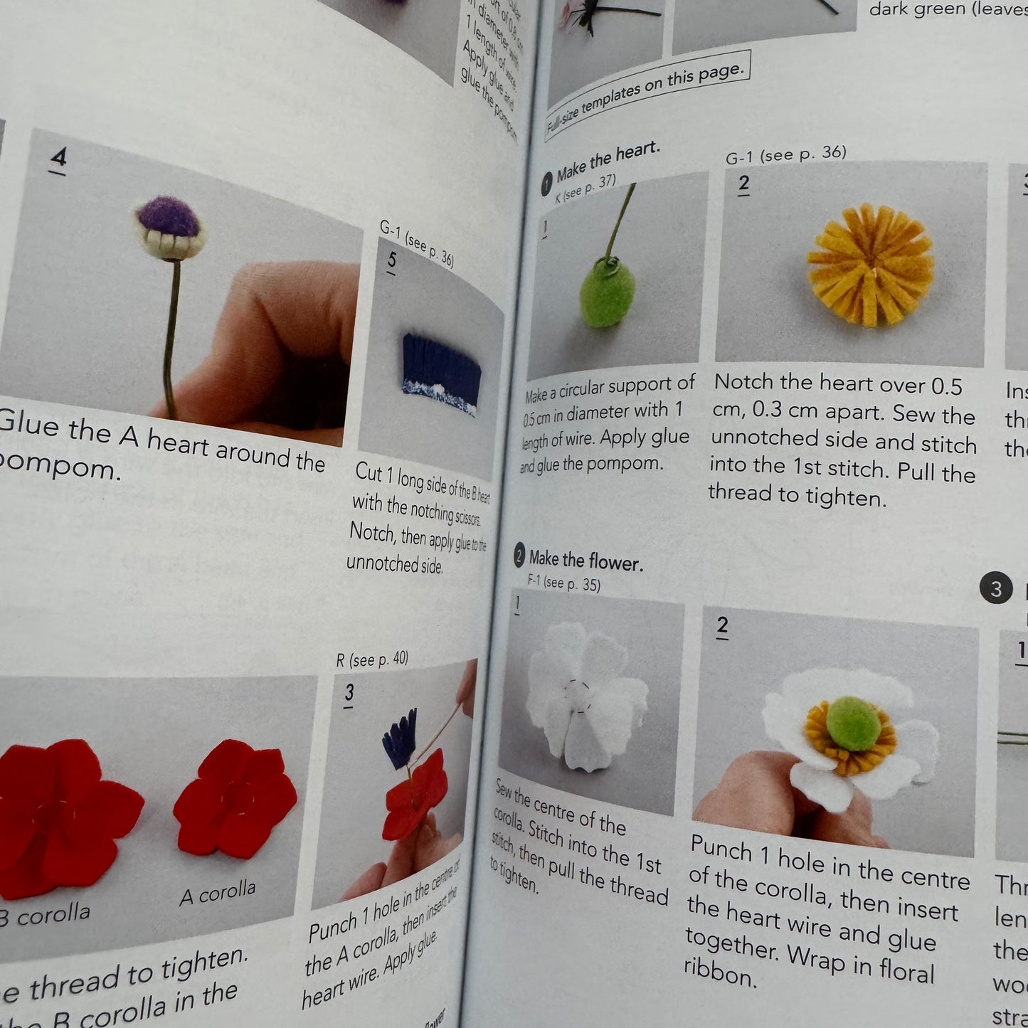 Libro "101 Beautiful Felt Flowers: Step-by-stepm Instructions and Full Size Patterns". Pieni Sieni