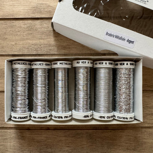 Pack Hilos Metalizados Bordado Plata