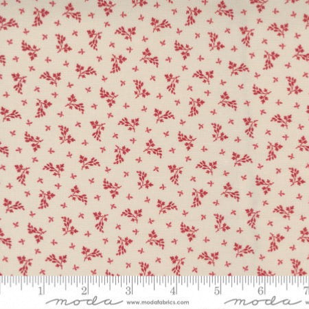 Tela Cranberries and Cream Ramitas de Moda Fabrics - Rojo