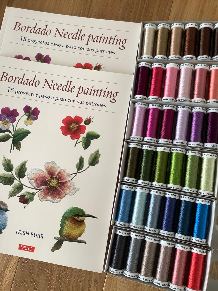 Libro "Bordado Needlepainting" (pintura a la aguja) de Trish Burr